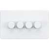 Knightsbridge SF2184MW 4-Gang 2-Way LED Dimmer Switch Matt White