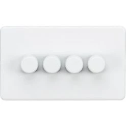 Knightsbridge SF2184MW 4-Gang 2-Way LED Dimmer Switch Matt White