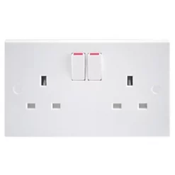 British General 900 Series 13A 2-Gang SP Switched Plug Socket White 5 Pack -White Switches & Sockets Sales Store 48563 A5