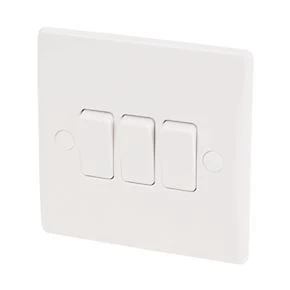 Schneider Electric Ultimate Slimline 10AX 3-Gang 2-Way Light Switch White 1 Schneider Electric Ultimate Slimline 10AX 3-Gang 2-Way Light Switch White