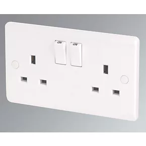 LAP 13A 2-Gang DP Switched Plug Socket White 5 Pack 2 LAP 13A 2-Gang DP Switched Plug Socket White 5 Pack - Image 2
