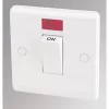 LAP 45A 1-Gang DP Cooker Switch White with Neon