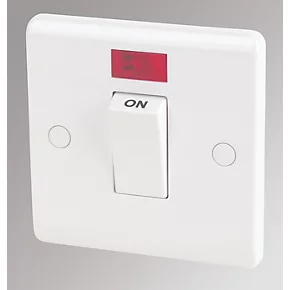 LAP 45A 1-Gang DP Cooker Switch White with Neon 1 LAP 45A 1-Gang DP Cooker Switch White with Neon