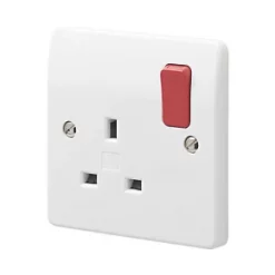MK Logic Plus 13A 1-Gang DP Switched Plug Socket White