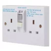 Schneider Electric Exclusive Square Edge 30mA 2-Gang Unswitched Passive RCD Socket White
