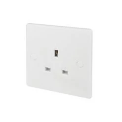 Schneider Electric Ultimate Slimline 13A 1-Gang Unswitched Plug Socket White