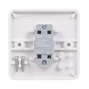Schneider Electric Lisse 10AX 1-Gang 1-Way Retractive Bell Switch White 3 Schneider Electric Lisse 10AX 1-Gang 1-Way Retractive Bell Switch White - Image 3