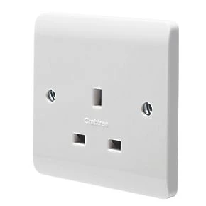 Crabtree Instinct 13A 1-Gang Unswitched Socket White 1 Crabtree Instinct 13A 1-Gang Unswitched Socket White