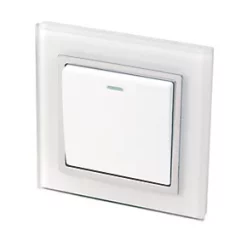 Retrotouch Crystal 10A 1-Gang 2-Way Light Switch White Glass