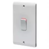 Crabtree Instinct 50A 2-Gang DP Control Switch White with LED