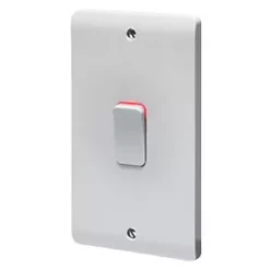 Crabtree Instinct 50A 2-Gang DP Control Switch White with LED