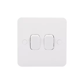 Schneider Electric Lisse 10AX 2-Gang 2-Way 10AX Light Switch White 2 Schneider Electric Lisse 10AX 2-Gang 2-Way 10AX Light Switch White - Image 2