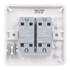 Schneider Electric Lisse 10AX 2-Gang 2-Way 10AX Light Switch White 7 Schneider Electric Lisse 10AX 2-Gang 2-Way 10AX Light Switch White -White Switches & Sockets Sales Store 5218J A3