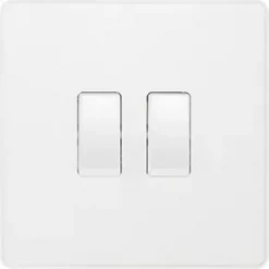 British General Evolve 20 A 16AX 2-Gang 2-Way Light Switch Pearlescent White with White Inserts -White Switches & Sockets Sales Store 533PY A2