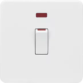 Knightsbridge SF81MNMW 45A 1-Gang DP Control Switch Matt White with LED 1 Knightsbridge SF81MNMW 45A 1-Gang DP Control Switch Matt White with LED