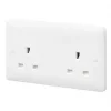 MK Base 13A 2-Gang Unswitched Socket White with White Inserts