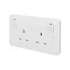 Schneider Electric Lisse 13A 2-Gang DP Switched Plug Socket White