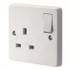 Crabtree Capital 13A 1-Gang DP Switched Plug Socket White