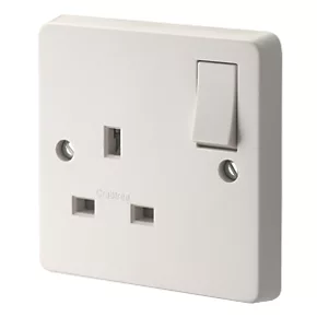 Crabtree Capital 13A 1-Gang DP Switched Plug Socket White 1 Crabtree Capital 13A 1-Gang DP Switched Plug Socket White