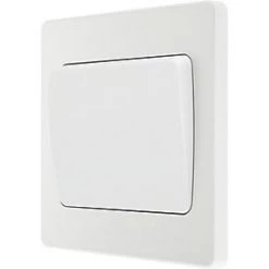 British General Evolve 20 A 16AX 1-Gang 2-Way Wide Rocker Light Switch Pearlescent White with White Inserts