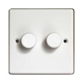 Varilight V-Dim 2-Gang 2-Way Dimmer Switch White 2 Varilight V-Dim 2-Gang 2-Way Dimmer Switch White - Image 2