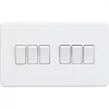 Knightsbridge SF4200MW 10AX 6-Gang 2-Way Light Switch Matt White