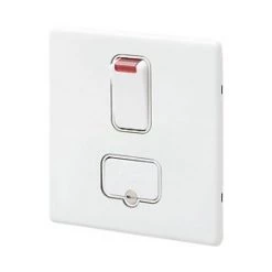 MK Aspect 13A Switched Fused Spur with Neon White with Colour-Matched Inserts