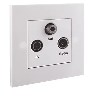 British General 900 Series 1-Gang Triplex Multimedia Socket White 2 British General 900 Series 1-Gang Triplex Multimedia Socket White - Image 2
