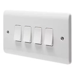 Crabtree Instinct 10AX 4-Gang 2-Way Light Switch White