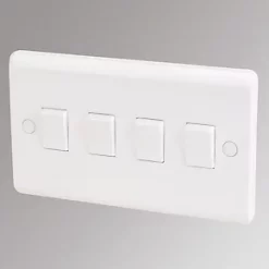 LAP 10AX 4-Gang 2-Way Light Switch White