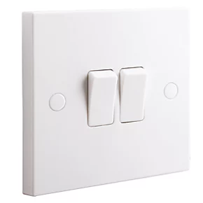 British General 900 Series 10AX 2-Gang 2-Way Light Switch White 2 British General 900 Series 10AX 2-Gang 2-Way Light Switch White - Image 2