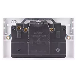 Schneider Electric Exclusive Square Edge 30mA 2-Gang Unswitched Active RCD Socket White -White Switches & Sockets Sales Store 612JT A3