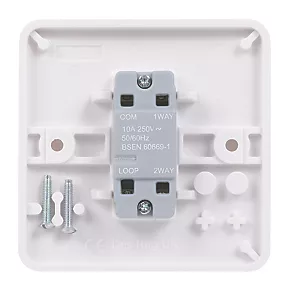 Schneider Electric Lisse 10AX 1-Gang 1-Way "Press" Retractive Switch White 3 Schneider Electric Lisse 10AX 1-Gang 1-Way "Press" Retractive Switch White - Image 3