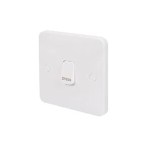 Schneider Electric Lisse 10AX 1-Gang 1-Way "Press" Retractive Switch White 1 Schneider Electric Lisse 10AX 1-Gang 1-Way "Press" Retractive Switch White