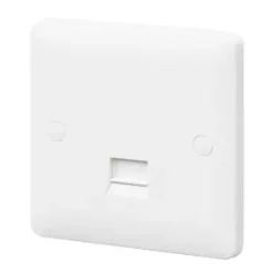 MK Base Slave Telephone Socket White with White Inserts