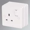 LAP 13A 1-Gang DP Switched Plug Socket White 5 Pack
