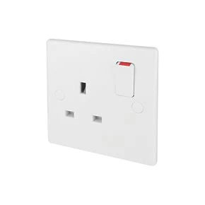 Schneider Electric Ultimate Slimline 13A 1-Gang DP Switched Plug Socket White 1 Schneider Electric Ultimate Slimline 13A 1-Gang DP Switched Plug Socket White