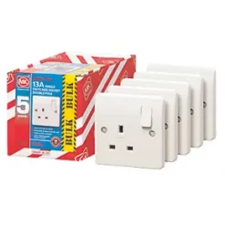 MK Logic Plus 13A 1-Gang DP Switched Plug Socket White 5 Pack 5 MK Logic Plus 13A 1-Gang DP Switched Plug Socket White 5 Pack -White Switches & Sockets Sales Store 65364 A2