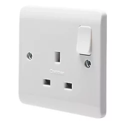 Crabtree Instinct 13A 1-Gang DP Switched Socket White