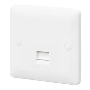 MK Base Master Telephone Socket White with White Inserts 1 MK Base Master Telephone Socket White with White Inserts