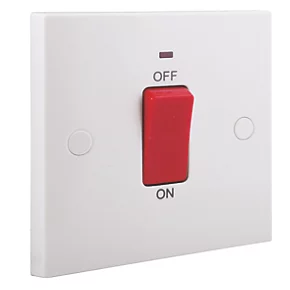 British General 900 Series 45A 1-Gang DP Cooker Switch White with Neon 2 British General 900 Series 45A 1-Gang DP Cooker Switch White with Neon - Image 2