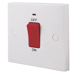 British General 900 Series 45A 1-Gang DP Cooker Switch White with Neon 1 British General 900 Series 45A 1-Gang DP Cooker Switch White with Neon