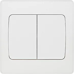 British General Evolve 20 A 16AX 2-Gang 2-Way Wide Rocker Light Switch Pearlescent White with White Inserts 3 British General Evolve 20 A 16AX 2-Gang 2-Way Wide Rocker Light Switch Pearlescent White with White Inserts - Image 3