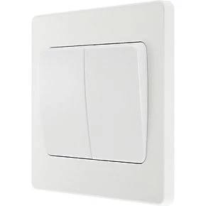 British General Evolve 20 A 16AX 2-Gang 2-Way Wide Rocker Light Switch Pearlescent White with White Inserts 1 British General Evolve 20 A 16AX 2-Gang 2-Way Wide Rocker Light Switch Pearlescent White with White Inserts