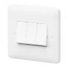 MK Base 10AX 3-Gang 2-Way Light Switch White
