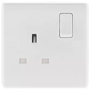 British General 800 Series 13A 1-Gang SP Switched Socket White 1 British General 800 Series 13A 1-Gang SP Switched Socket White