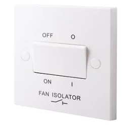 British General 900 Series 10A 1-Gang 3-Pole Fan Isolator Switch White