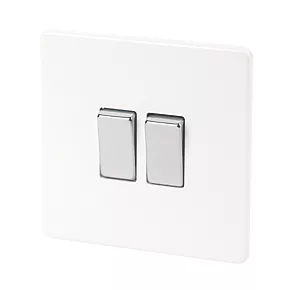 Varilight 10AX 2-Gang 2-Way Light Switch Ice White 1 Varilight 10AX 2-Gang 2-Way Light Switch Ice White