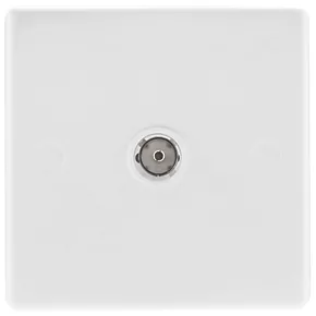 British General 800 Series Coaxial TV Socket White 2 British General 800 Series Coaxial TV Socket White - Image 2