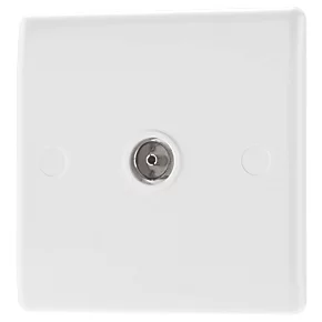 British General 800 Series Coaxial TV Socket White 1 British General 800 Series Coaxial TV Socket White